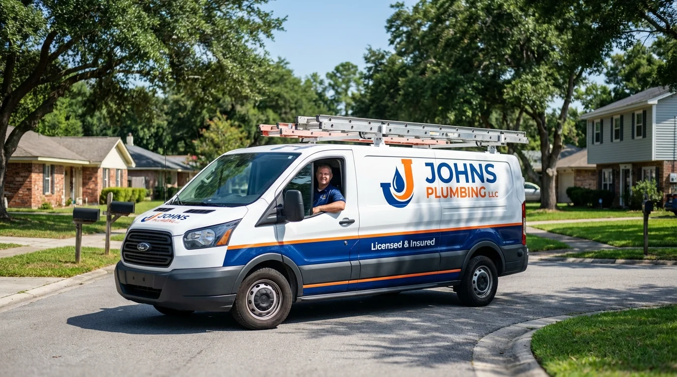 Johns Plumbing LLC service van in Kahuku, HI
