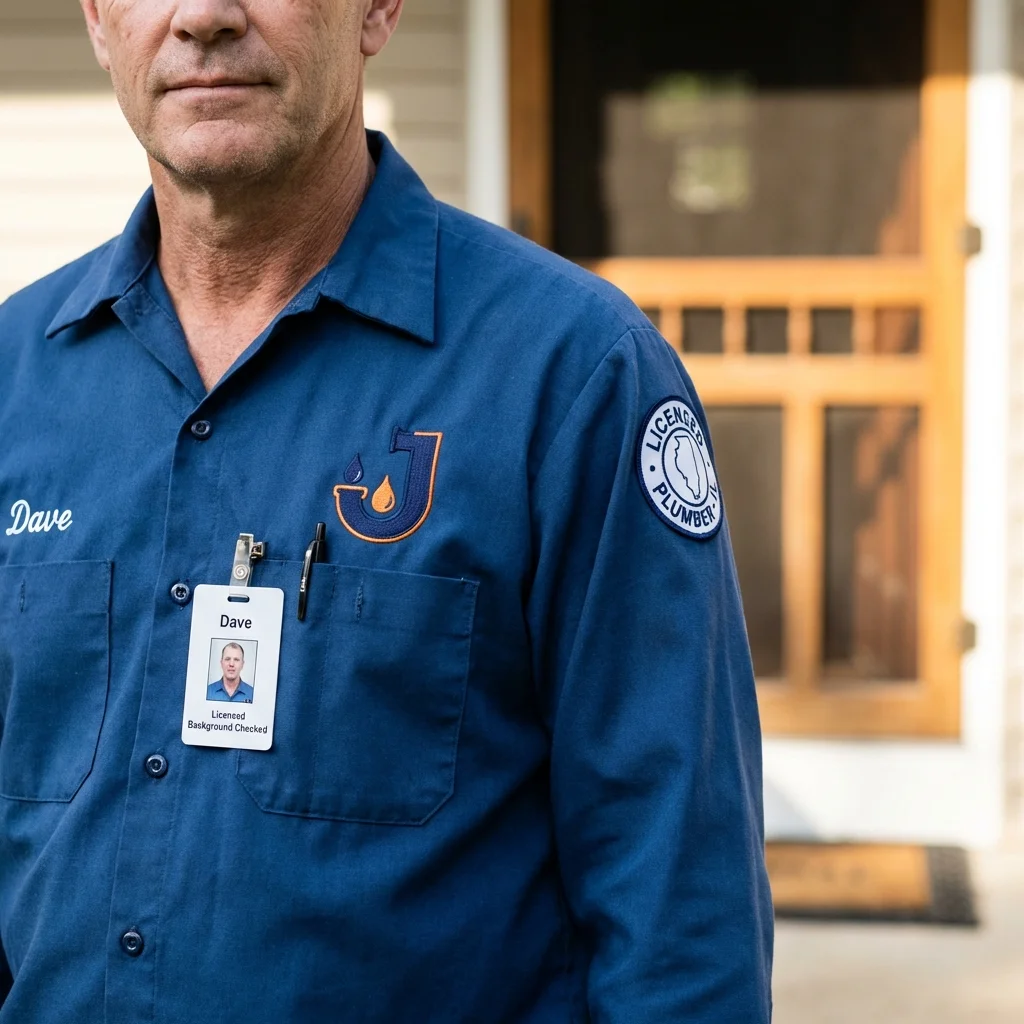 Licensed plumber showing ID badge in Kahuku, HI