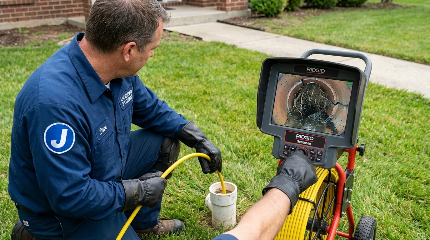 Sewer camera inspection being performed by Johns Plumbing LLC in Kahuku